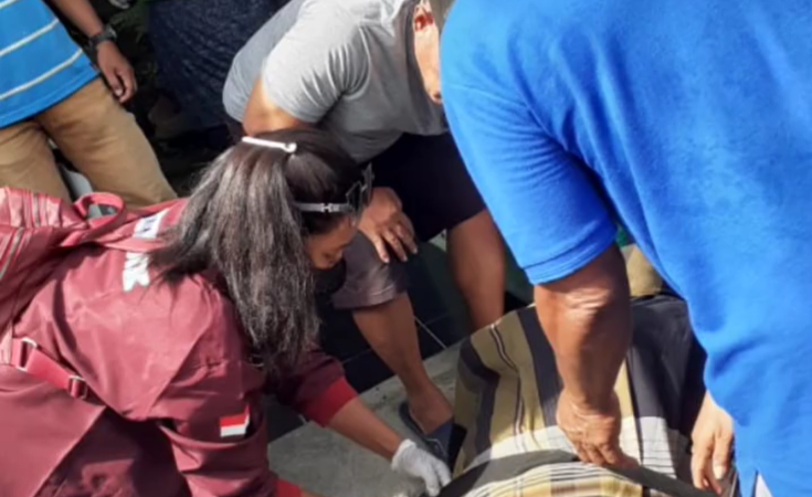 Kecelakaan motor maut di Taman Wilis, pria pemotor tewas di tempat, Rabu 24 Januari 2024. (Sumber: @im.semarang_official - InfoSemarang.com)