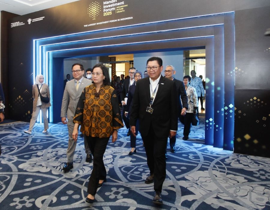 Menteri Keuangan Sri Mulyani Indrawati saat menghadiri Mandiri Investment Forum (MIF) 2025.
 (Sumber:  | Foto: dok Bank Mandiri)